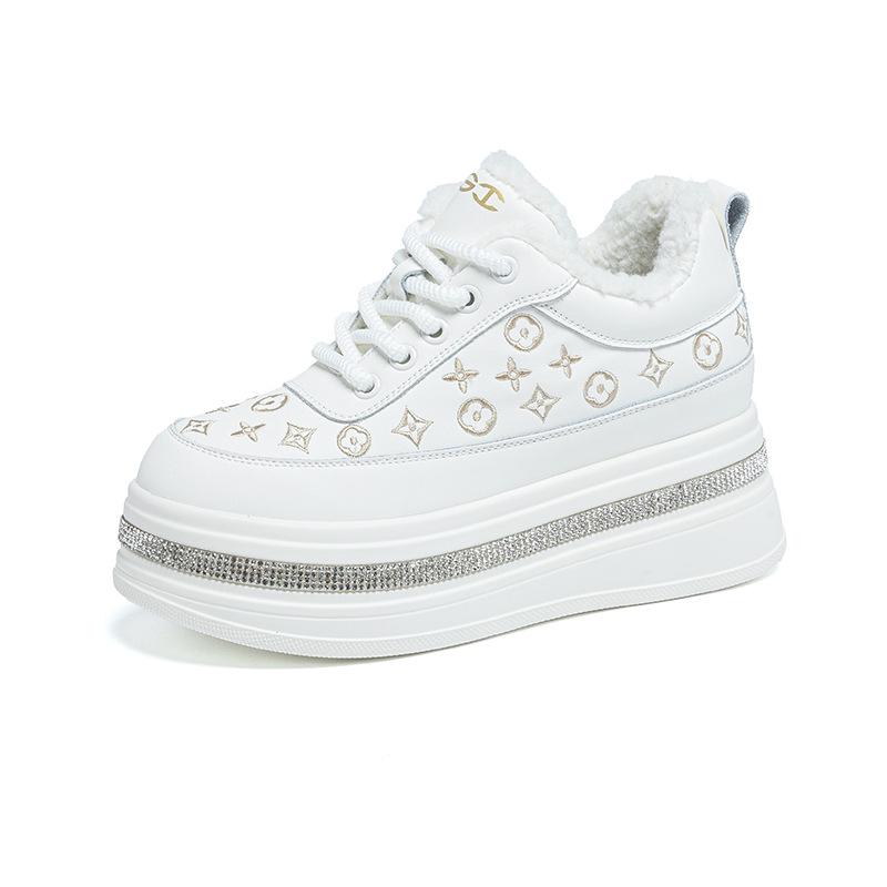 2025 Women's Genuine Leather Rhinestone Espadrilles: Versatile, Casual Spring/Autumn Sneakers
