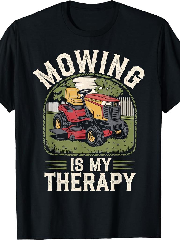 Unisex T-shirt Lawn Mowing Is My Relax Funny Lawn Mower T-Shirt Plus Size T-Shirt