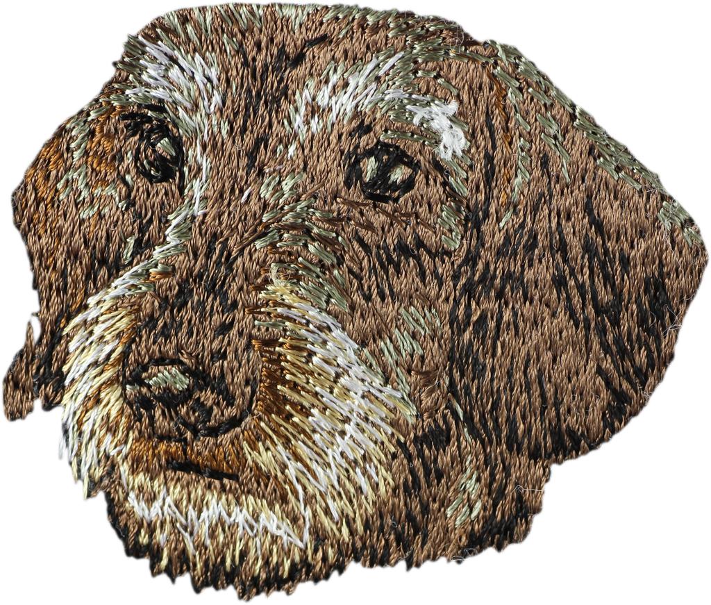 Dachshund Wire-haired, Wiener dog, Badger dog - dog-shaped patch, embroidered patch, unique decoration for Art-Dog backpack