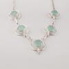 Collana Pietra Dura Calcedonio Azzurro, Collana Fatta a Mano in Argento Sterling 925, Elegante Collana da Sposa RN-2-18