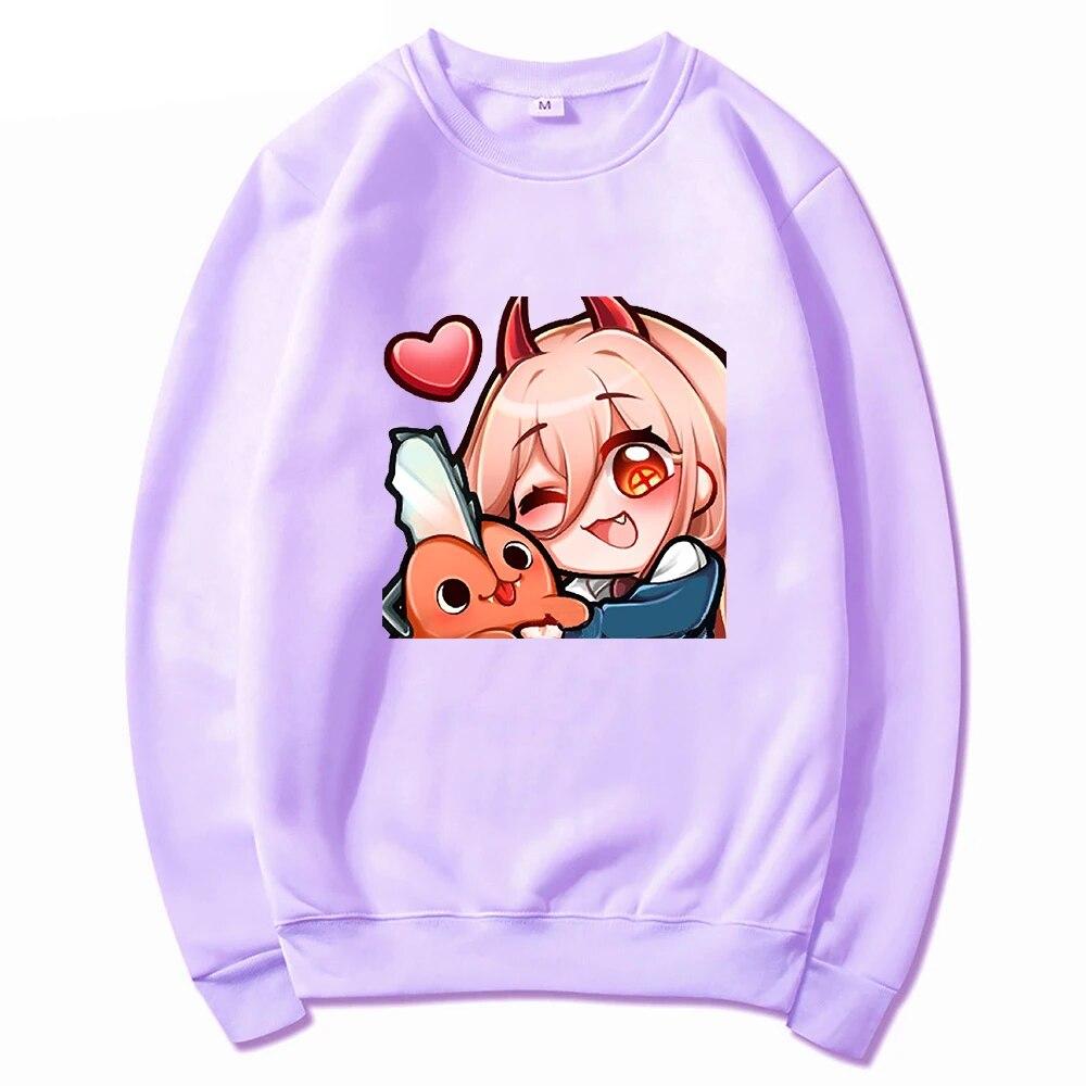 Anime Chainsaw Unisex Niedliche Pochita Power Hoodies Winter Warm Unisex/Damen Frühling/Herbst Unisex Sweatshirt Ästhetische Harajuku Sudaderas Unisex