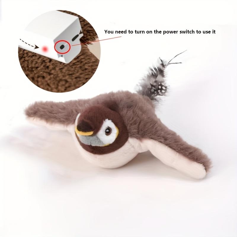 

1pc Electric Plush Cat & Dog Toy with Moving Bird, Shaking Tail&Realistic Feathers Interactive Sound-Making Robot-like Stuffed Animal,Washable Pet Toy 1pc