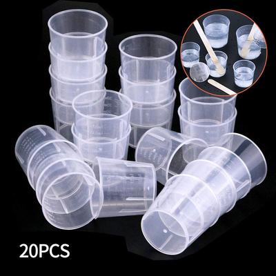 Useful Measure Cups Scales Cup 10ml/20ml/30ml Light Weight Plastic 20pcs