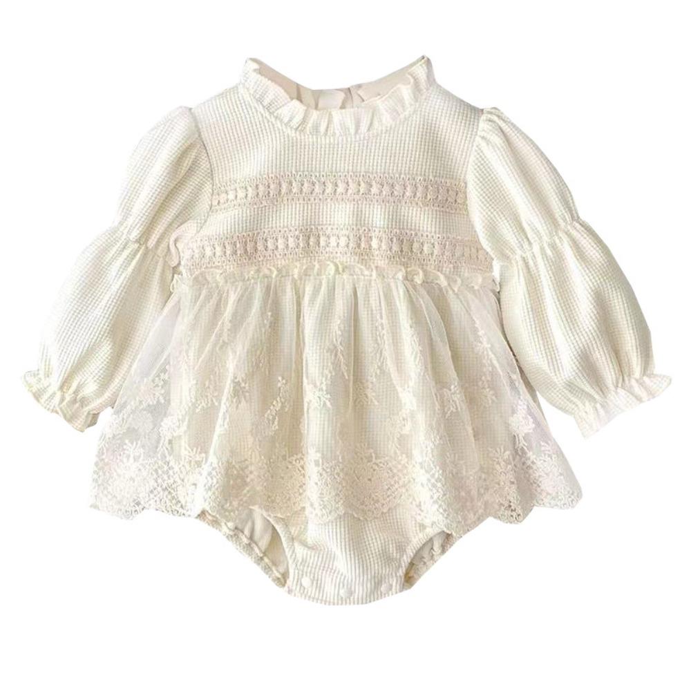 

Lace Ruffle Baby Jumper Dress Fluffly Newborn Shorts Climb Suit Soft Toddle Jumpsuit Infant Wear Size90