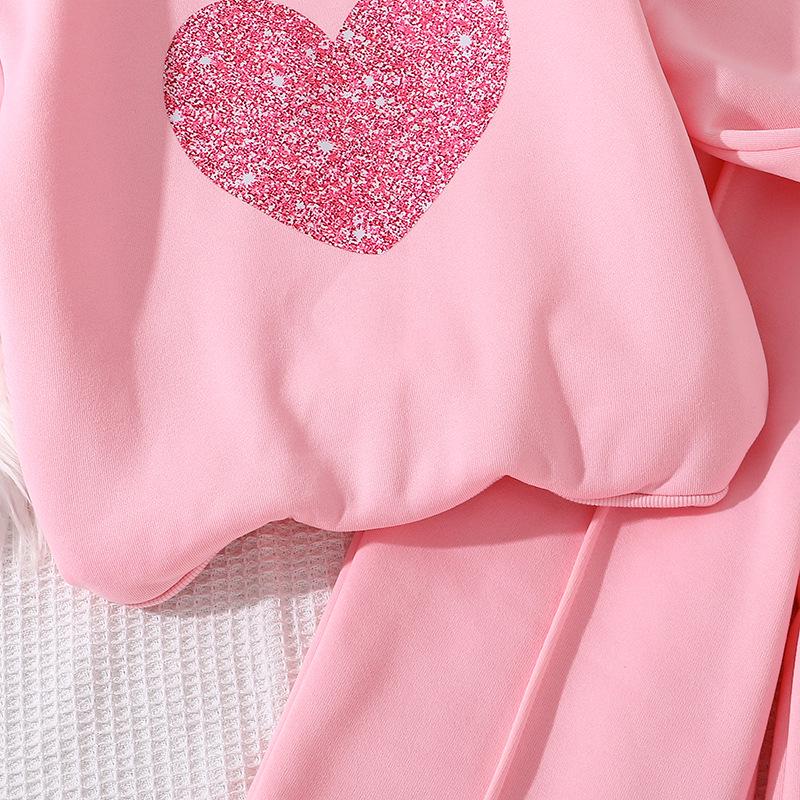 Set de trening de primăvară pentru fete 2025 cu inimă - Stil european și american