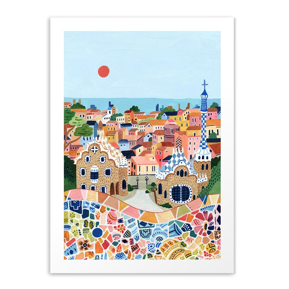 Nordic Positano Italy Vintage Posters and Print Santorini  Barcelona Canvas Painting Gift Wall Art for Living Picture Home Decor