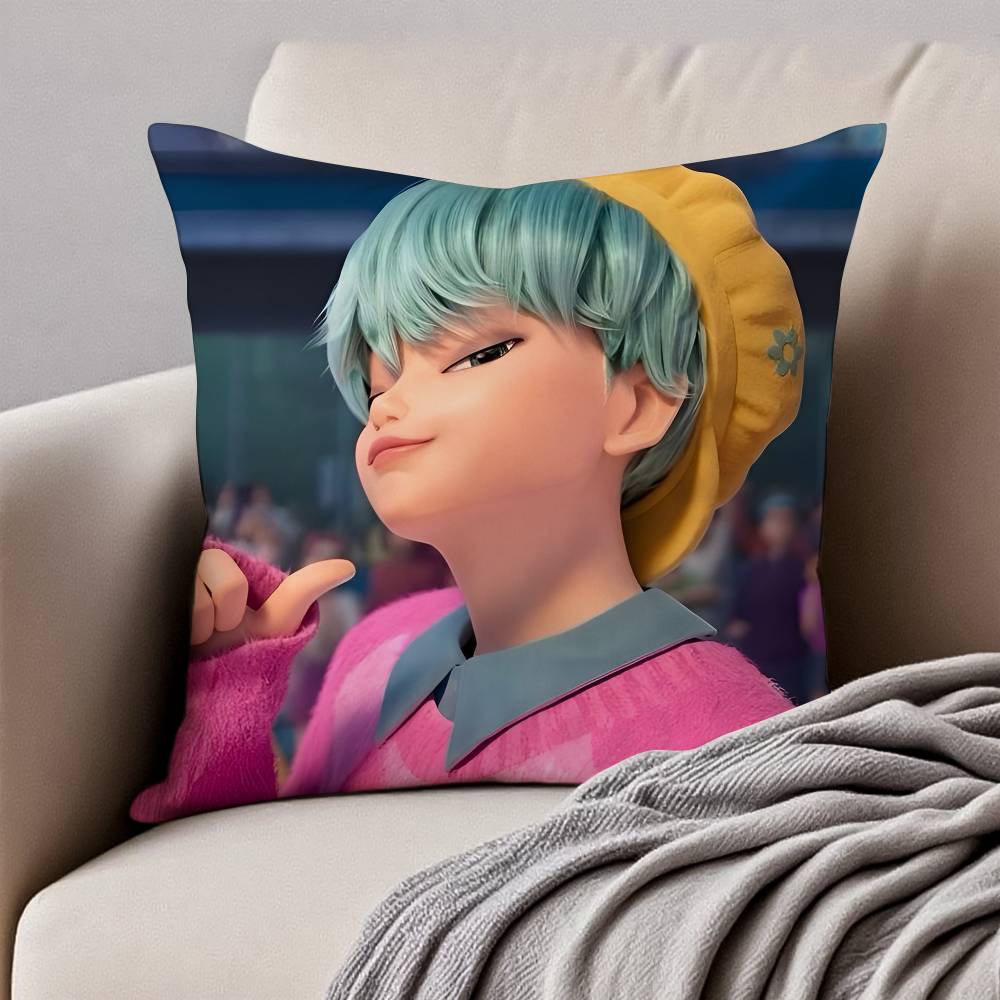 Movie S-Sajas B-Boys Pillow Case Anti-Dustmite Pillowcase Invisible Zipper Silky Short Plush Sofa Cushion Cover