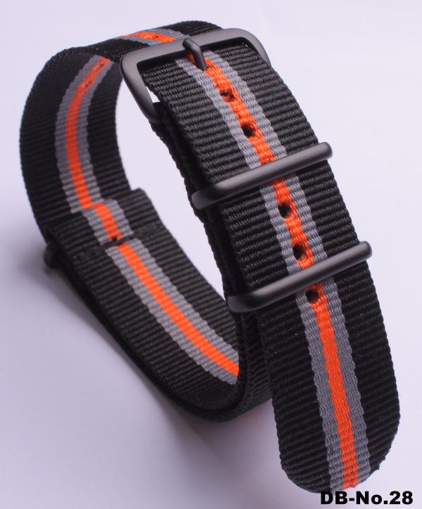 Black Nylon & Canvas Watch Strap with Vacuum-Plated Buckle