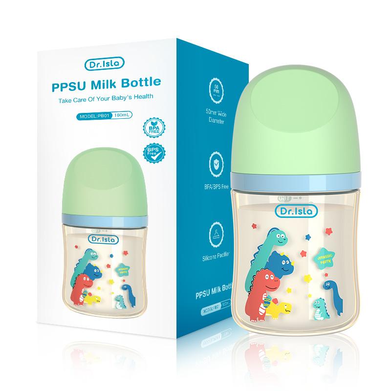 

2025 Portable Baby Bottle Newborn Milk Feeding Bottle Ppsu Baby Drinking Training Bottle With Handle 160/240ml BPA Free