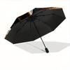 1pc Wolf and Eagle Yin Yang Automatic Opening and Closing Umbrella - Lightweight 3-Fold Design, Suitable for Fans, Travel, Daily Use, Interesting