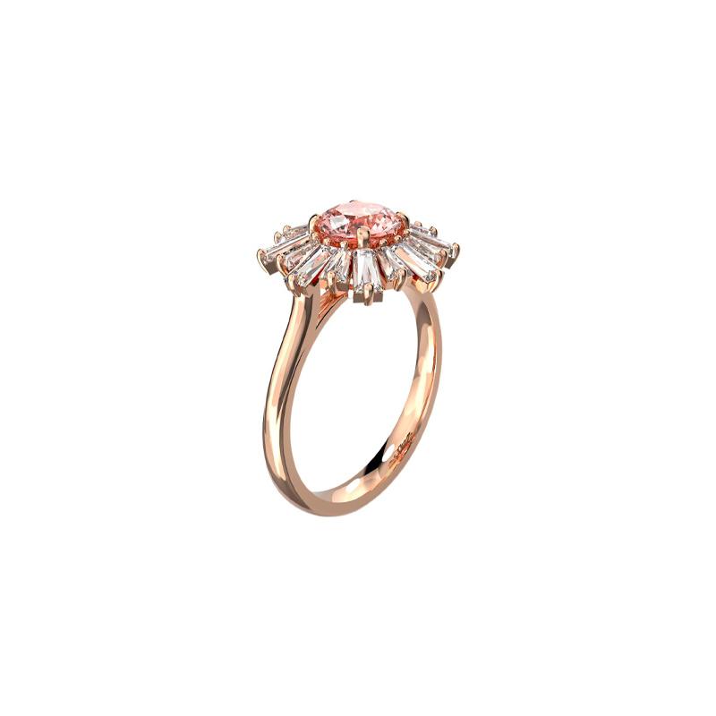 Swarovski Bague Plaqué Rhodium Ton Or Rose Sunshine pour Femme 5642971