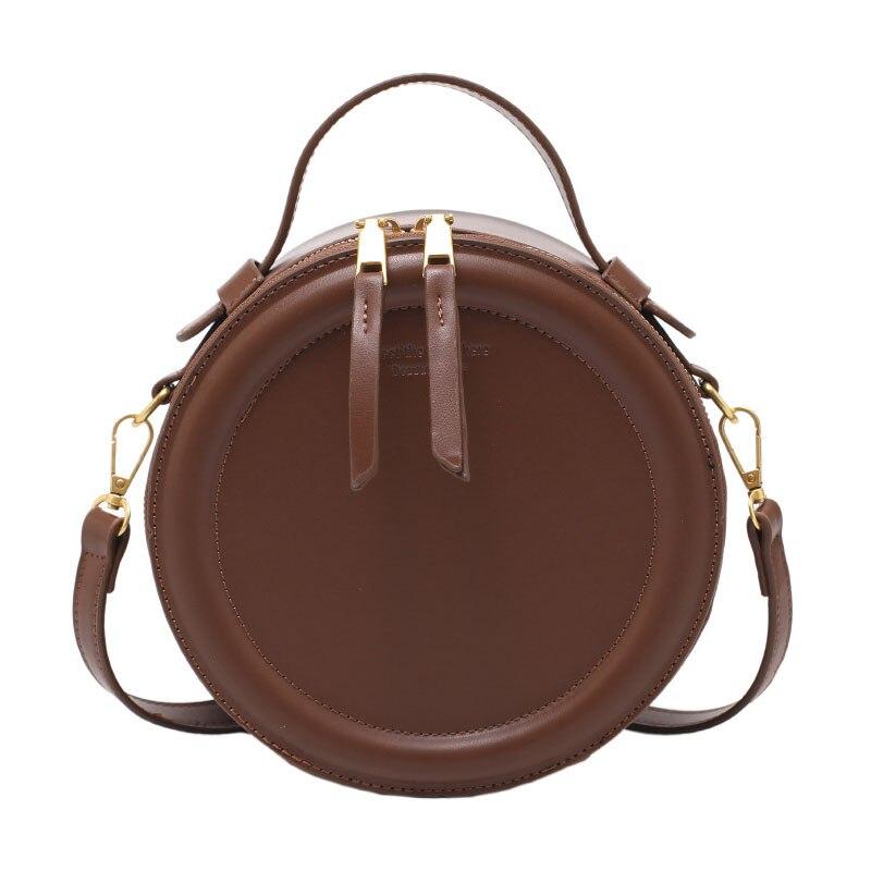 Luxury Small Round Design Crossbody Bags for Women 2021 New Trend Vintage Pu Leather Shoulder Handbags Brand Female Casual Bag