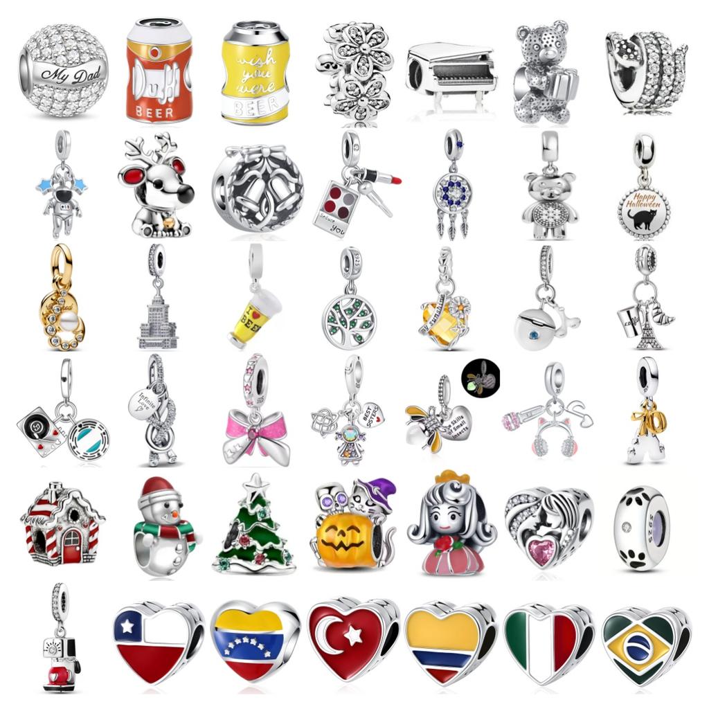 Jewerlry Accessories New Red Makeup Pendant Charm Diy Copper Firefly Eik Christmas Tree Bead Fit Diy Bracelet