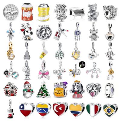Schmuckzubehör Neuer Roter Make-up-Anhänger Charm DIY Kupfer Glühwürmchen Eik Weihnachtsbaum Perle Passend für DIY Armband