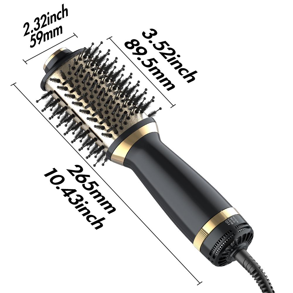 Ulelay Kompakt Reise Größe 2-in-1 Ionentechnologie Mini Haartrockner Bürste Schnelles Trocknen Frizz Kontrolle Tragbar Heißluft Elektrisch