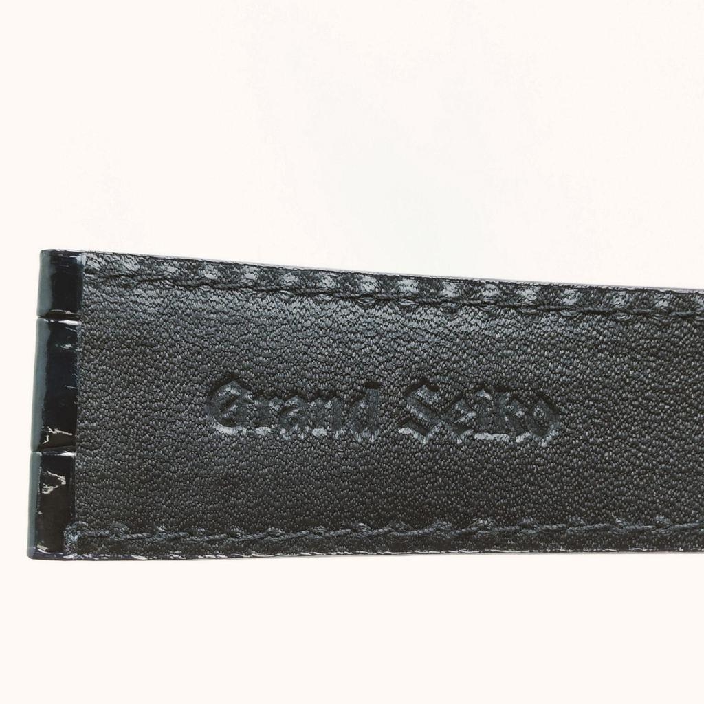 Used Grand Seiko Grand Seiko Leather Belt Replacement Belt Dark Navy with Deployant Clasp Watch Strap