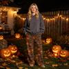Women's Flannel Pajama Pants with Halloween Print for Cozy Holiday Loungewear