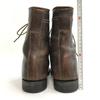Leather 10-Hole Lace-Up Work Boots 70s-80s Vintage Size 7E 25.0 Brown Military Style(USED)