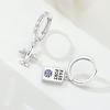 Original S925 Sterling Silver Travel Life Elements Airplane Passport Earrings for Women's Fashion Party Jewelry Gift Ear Loops