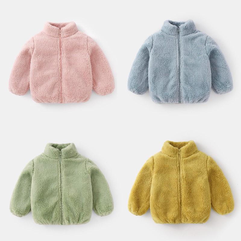 Children's Plush Spring/Autumn Coat for Boys and Girls - Warm, Double-Sided Fleece Outerwear