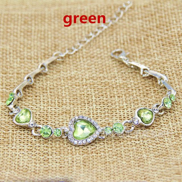 Selling Heart Crystal Zircon Crystal Bracelet For Women Party Wedding Jewelry Bangle Accessories