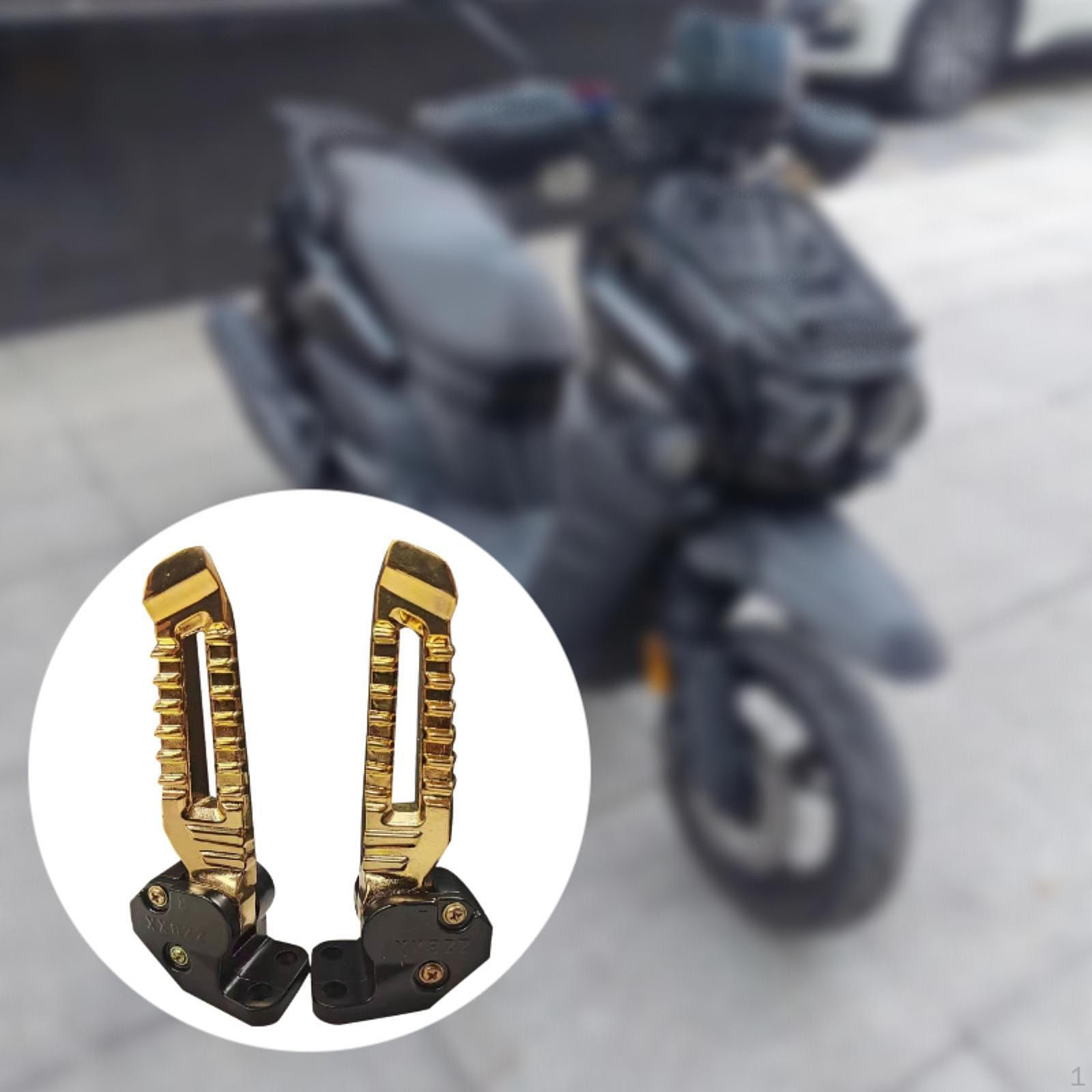 

2 шт. складные подножки для мотоцикла, подножки, простая установка, нескользящие подножки для скутера золотистый