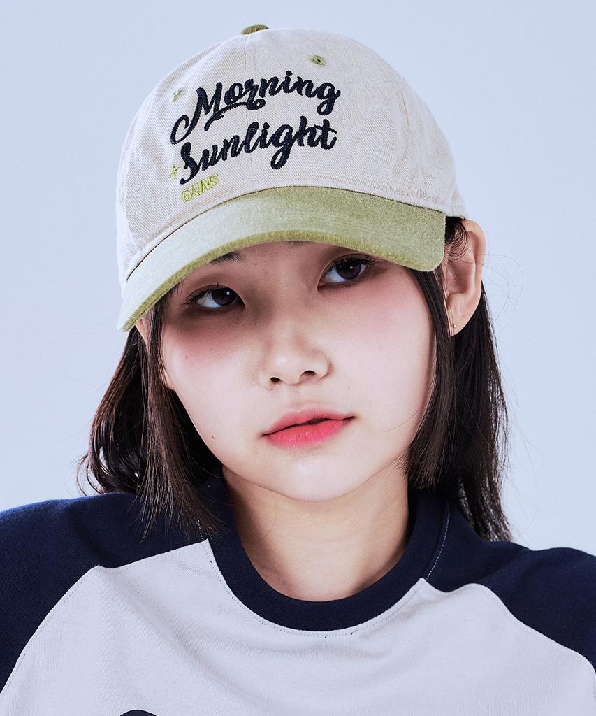 GAINSBORO Lettering Mix Cotton Ball Cap_Beige/Green