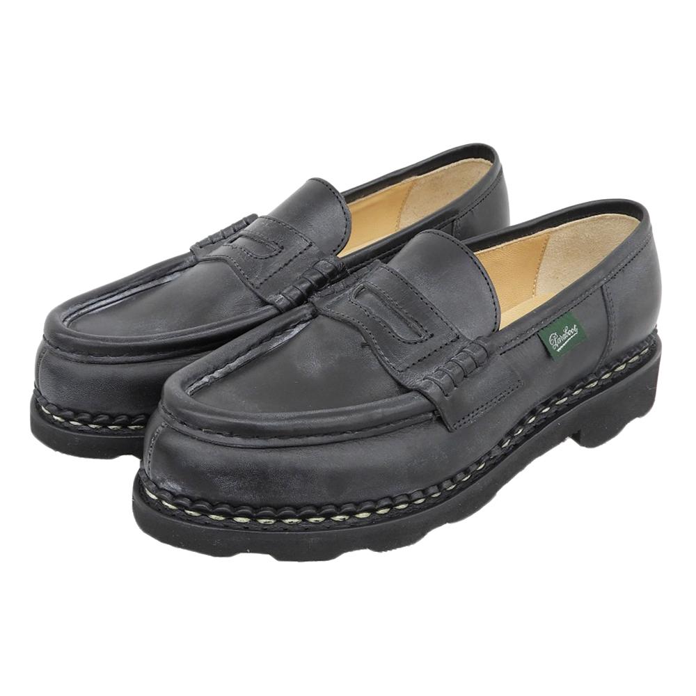 PARABOOT Women's Leather Lance Loafers, Noir, Size 3 1/2, 99657 Shoes 3.5 NoirUsed