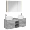 Bathroom Furniture Set 4 Pcs Grey Sonoma Engineered Wood and Glass