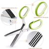 Herb Scissors Stainless Steel 5 Blade Kitchen Shears Household Vegetable Cutter with Cover Multifunctional Kitchen Gadgets