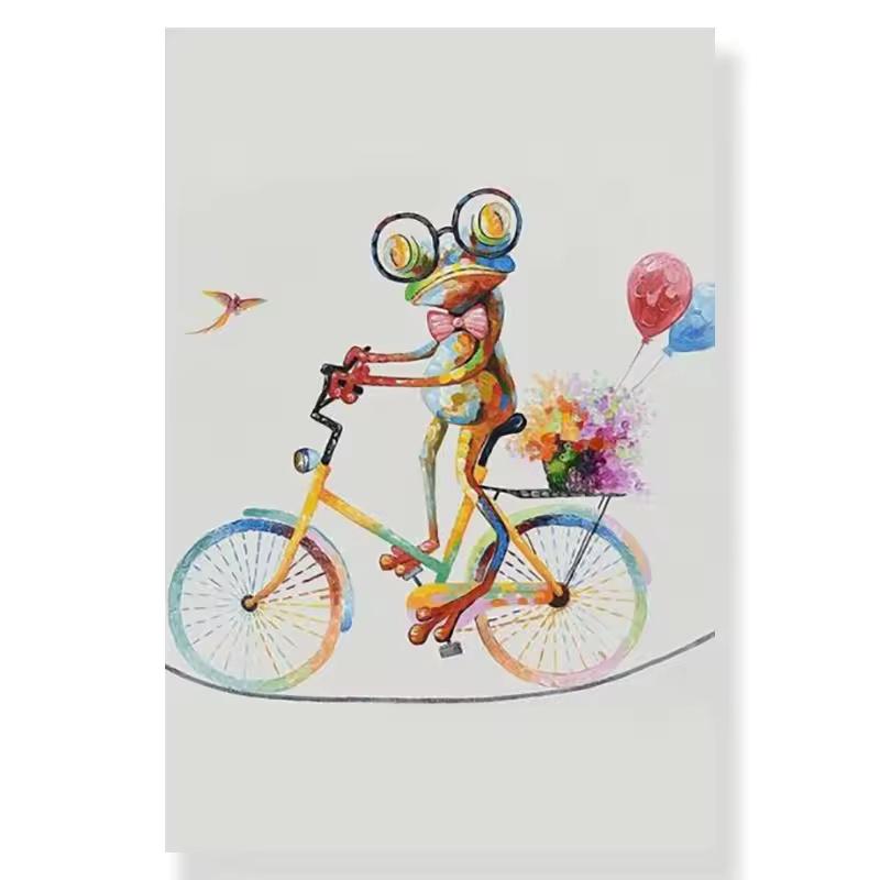 Graffiti Art Cute Frog Canvas Paintings Abstract Animals Posters and Prints On Canvas Wall Art Picture for Living Room Decor