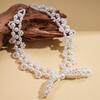 Pearl beaded imitation bow necklace simple collarbone chain niche high-end necklace