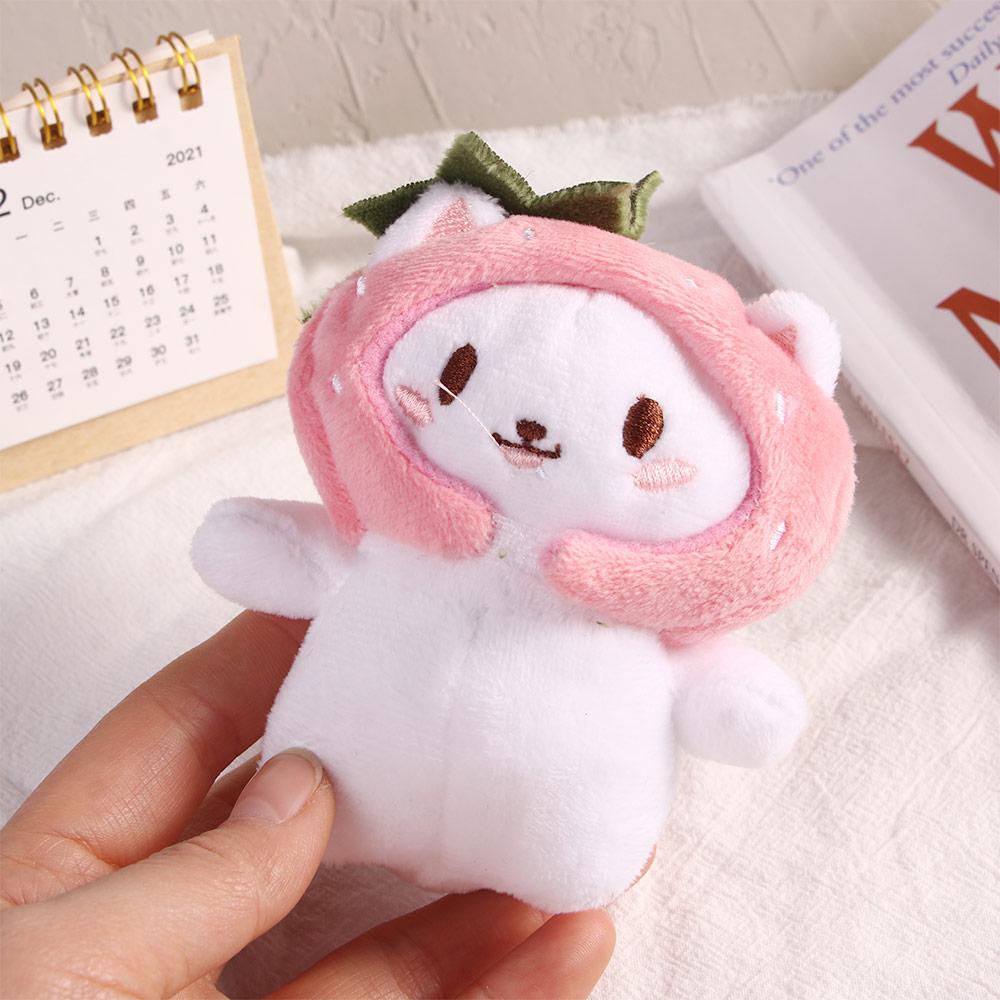 1Pc Cute Snapper Head Set Keychain Cat Plush Action Figure Key Chain Doll Pendant Bag Accessories Baby Keyring