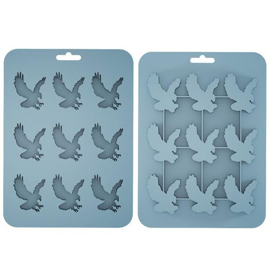 Silicone Eagle Ice Tray 9-Cavity Easy Release Chocolate Biscuit Mold DIY Creative Animal Shape Ice Cube Maker for Kitchen Baking