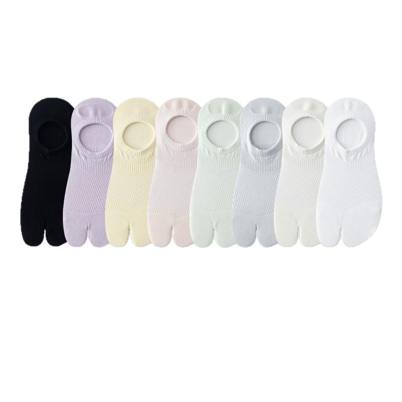 Women's Summer Thin Mesh Breathable Shallow Mouth Boneless Two Toe Socks