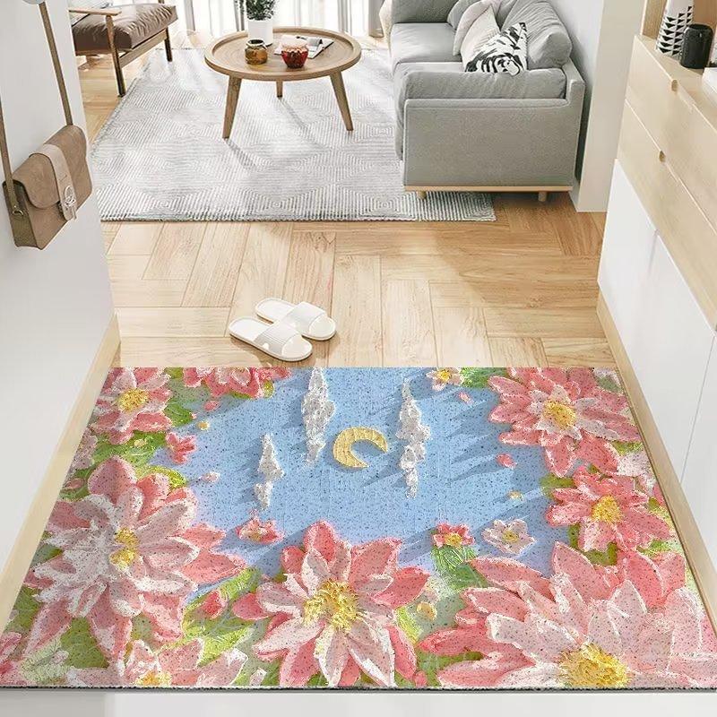 Oil Painting Entrance Door Mat Living Room Non-Slip Floor Carpet Bathroom Doormat Kitchen Rugs