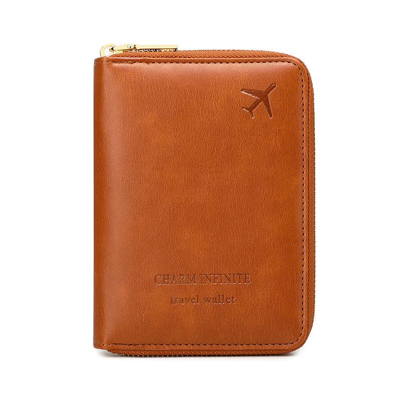 2024 RFID Anti-Magnetic Passport Holder: Zippered Travel & Document Storage Bag