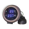 2 in 1 Round 12V 24V LED Digital Car Truck Water Temp Gauge Temperature Sensor Temperatura Motor + Voltmeter Volt Voltage Meter