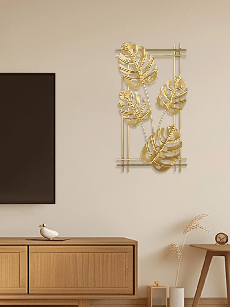 Iron Art Plant Leaf Wall Decor TV Background Wall Entrance Decoration