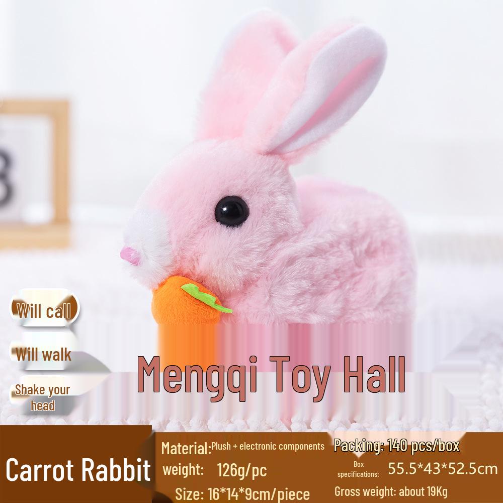 Plush Electric Toy Rabbit - Cute, Walking, Talking Simulated Pet Doll for Kids