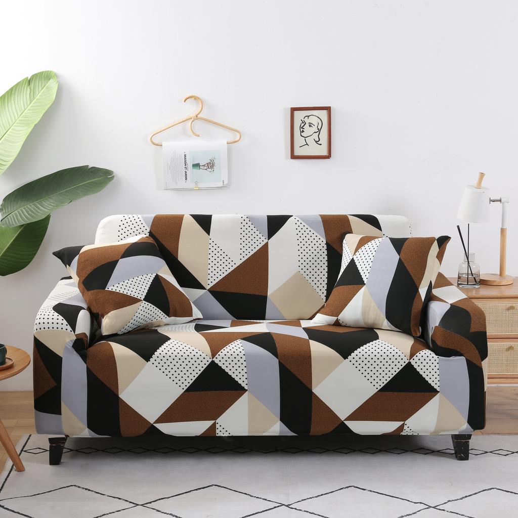 1pc Printed Stretch Sofa Cover, Non-slip Printed Floral Sofa Slipcover Non-Slip & Anti-Scratch for Pets Sofa Protector