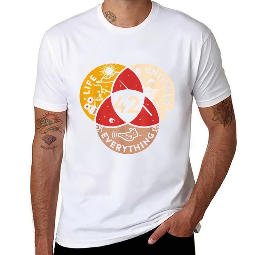 42 Answer To Life Universe And Everything Science Vintage Tshirt Casual Lightweight Short Sleeve Top Tshirt