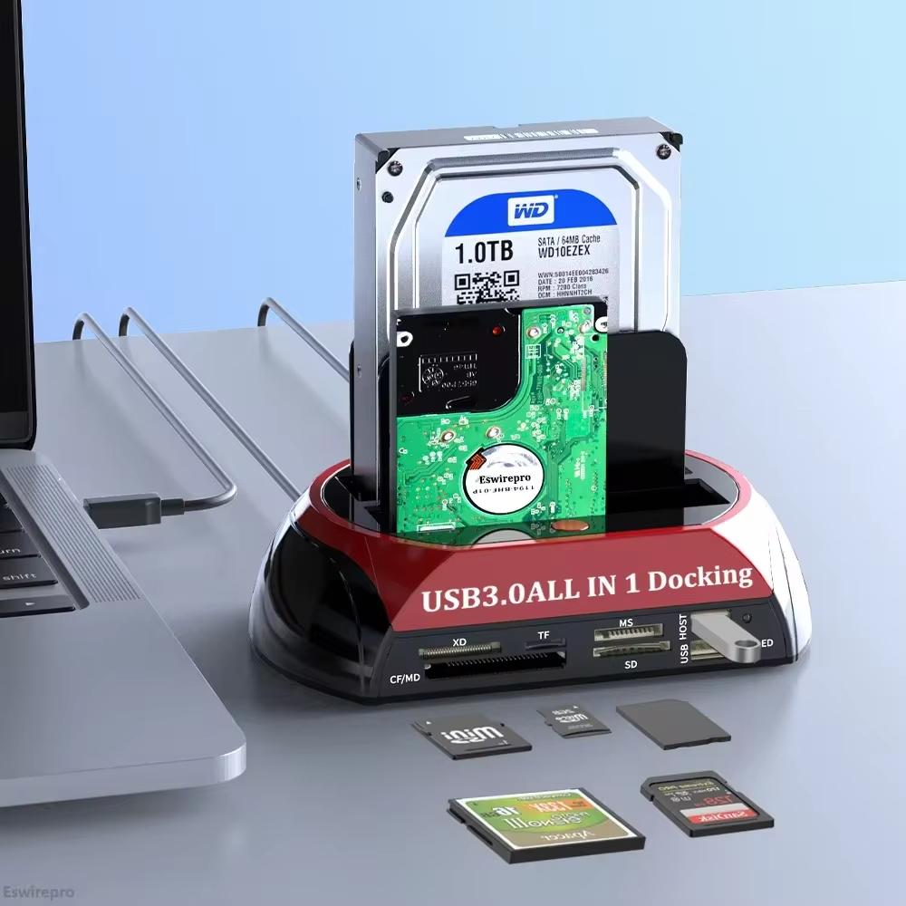 

10 в 1 SSD HDD док-станция IDE SATA USB 3.0 двухсекционный внешний жесткий диск ридер USB на 2.5 3.5 дюймовый резервный концентратор MS/M2/XD/CF/SD/TF кард-ридер EU Plug USB 2.0