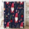 Tuniu Watercolor Christmas Shower Curtain Red Elves Watercolor Christmas Decorations Festive Bathroom Curtain