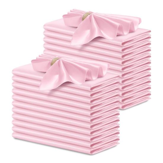 Dinner Napkin Satin Anti-wrinkle Surface Solid Color Washable Seamless Royal Shine Glamor Table Decor for Hotel Restaurant Dining Banquet Wedding