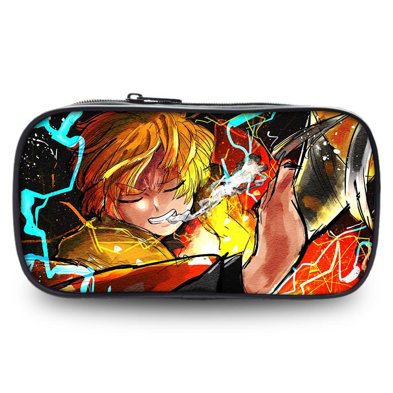 Spacious Oxford Demon Slayer Pencil Case For Students With Casual Style
