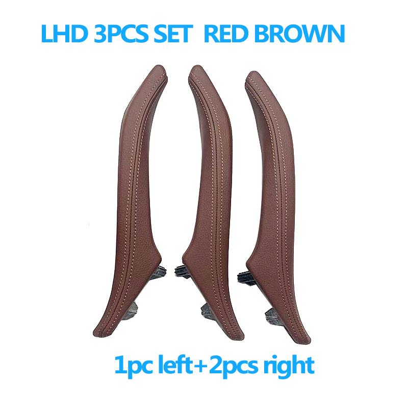 3-teiliges Innenzubehör für 3 Passagiertüren mit Ledergriffabdeckung für BMW 5 Series F10 F11 520i 523i 525i 528i