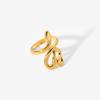 Jieding Stainless Steel Exaggerated Ring - High-end Irregular Design for Women, European and American Style