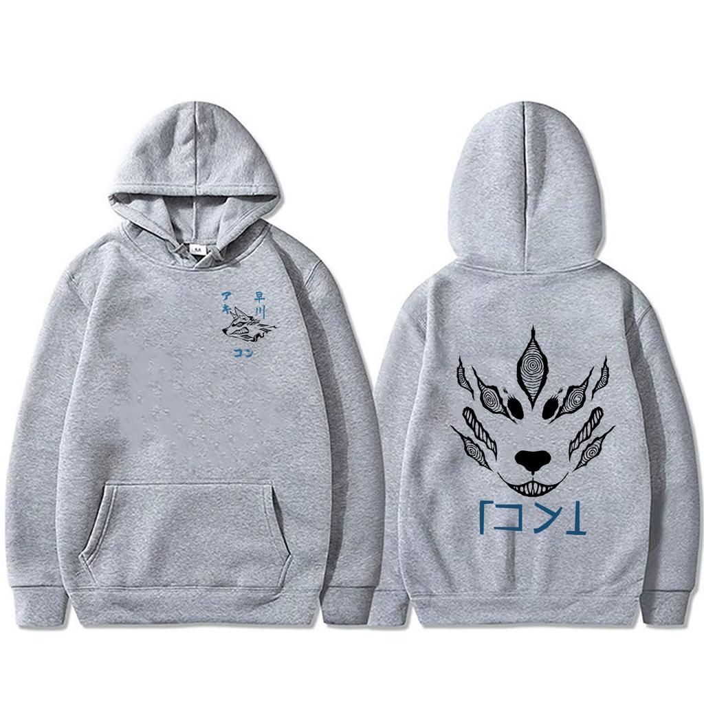 Anime Chainsaw Man Hoodie Hayakawa Aki Summon Kon Fox Devil Graphic Hoodies Men Women Casual Oversized Hooded