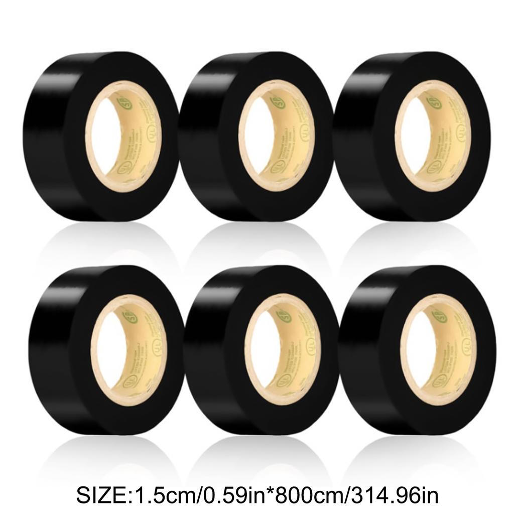 6pcs Professional Electrical Tape 15*8MM Industrial Grade PVC Electrical Insulating Tape for Auto Electrical Protection
